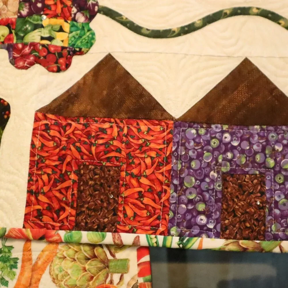 Reversible Table Runners, Place Mats set of 7 pieces Handmade Garden Americana